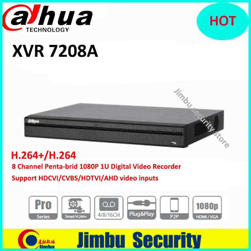 Dahua XVR рекордер 8CHXVR7208A H.264 +/H.264 2 SATA Порты до 6 ТБ каждый диск Поддержка HDCVI/CVBS/HDTVI/AHD