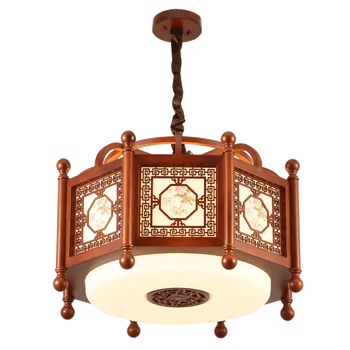

Antique Chinese style living room pendant light restaurant lamps solid wood restaurant study bedroom pendant lamp WL5030915