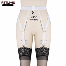 Женский сексуальный ремень-подвязка, пояс, белый, высокая талия, Связывание тела, жгут, нижнее белье в готическом стиле, Harajuku, чулок, металлический зажим для бедра