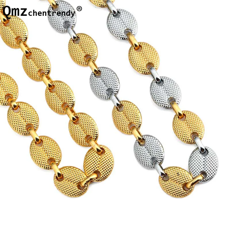 

Hip hop Mens Punk Cool The coffee beans Chain Link Necklace Rapper Gold ingot Male Chain Punk Mens Cool Necklace Jewlery
