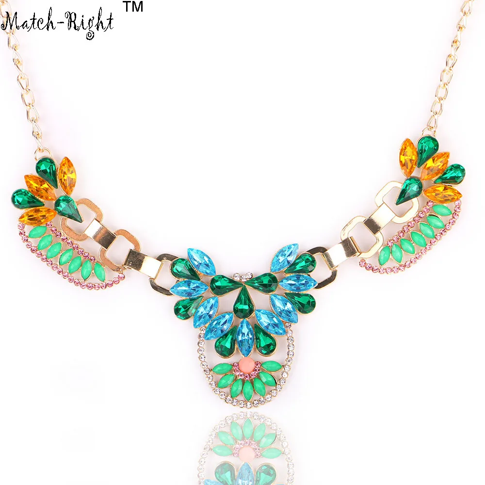 Match Right Women Necklace Rhinestone Statement Necklaces Pendants
