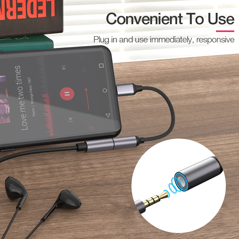 Кабель адаптер COOLREALL для наушников Type C 3 5 Jack USB мм AUX Huawei Mate 10 P20 Xiaomi Mi 6 6X 8 Mix 2s| |