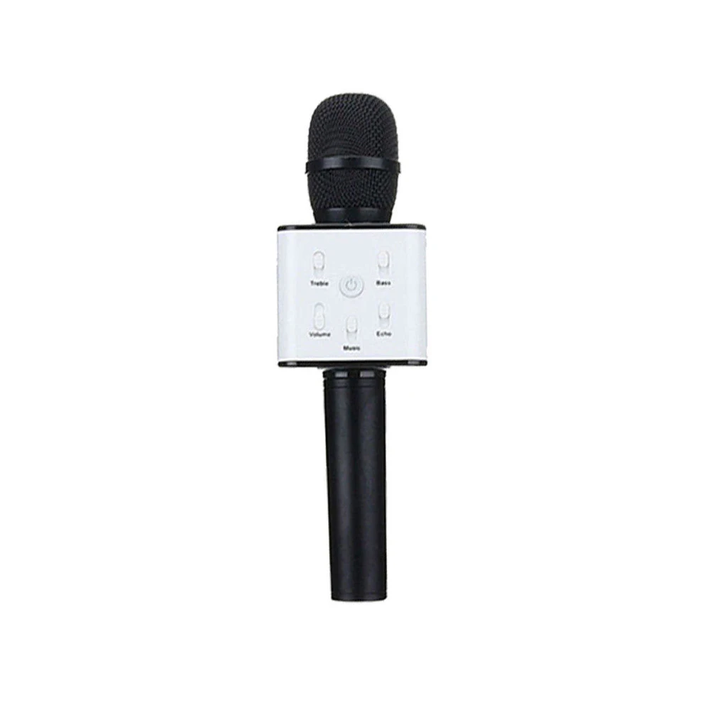 Spash Q7 Bluetooth беспроводной микрофон динамик портативный ручной микрофон караоке плеер с микрофоном для вокала, с рекордером KTV микрофон - Цвет: Черный