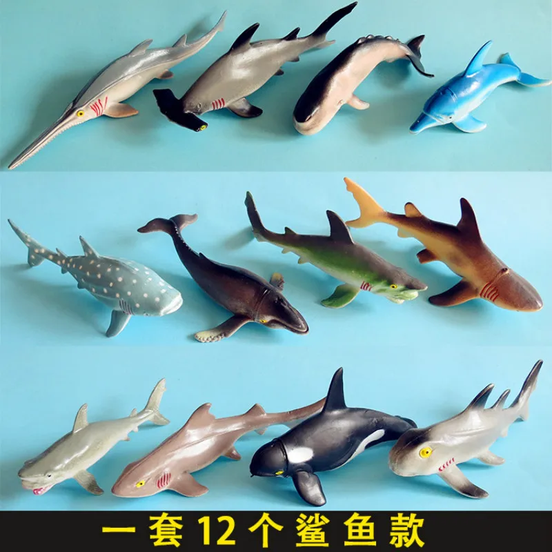 

Home Decor Figurines Miniatures PVC Plastic Simulated Large Marine Animal World Whale Shark Dolphin Model Toys Set