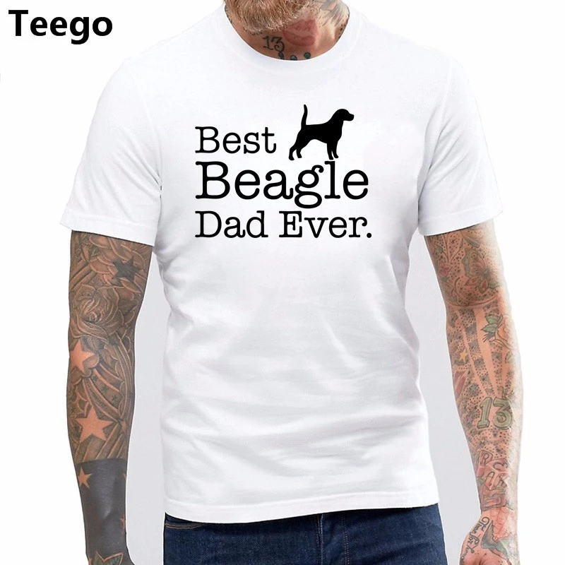 

custom printed cotton O neck T-shirt Best Beagle Dad Ever T shirt Pet Kitten Parenting Dog Lover