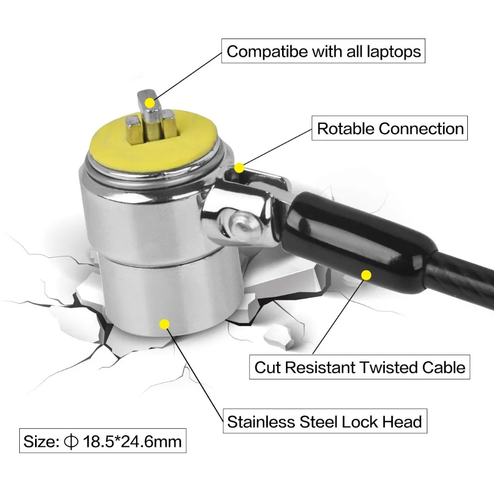 4 шт. планшет высокая безопасность Фабрика Изменяемая комбинация ноутбук кабельный замок для ноутбука телефон Противоугонная