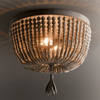 

Vintage/Industrial/Retro wood/beaded chandelier small/wooden chandelier light fixture for kitchen bedroom hallway corridor
