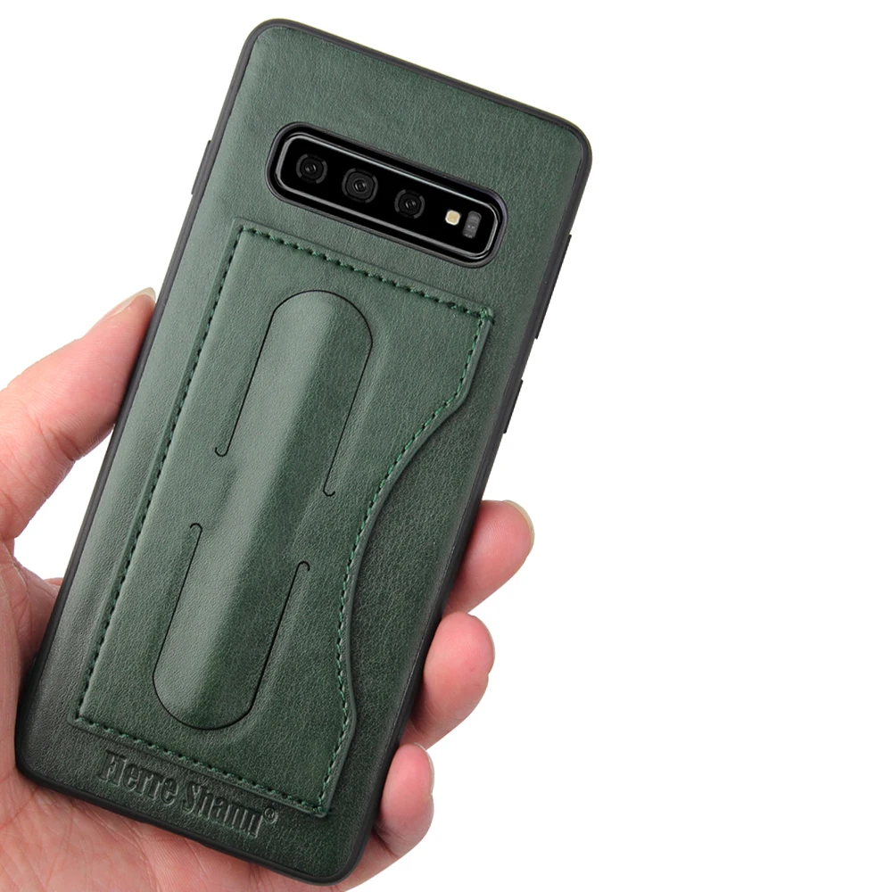 Fierre Shann Brand for Samsung Galaxy S10 Case Concise PU leather Phone Card Pocket kickstand Back Cover |
