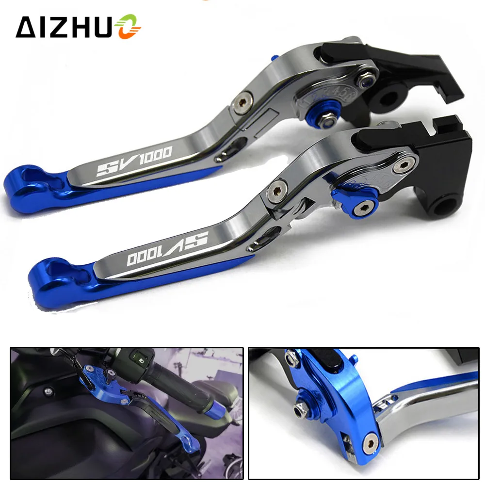 

With SV1000 Motorcycle Clutch Brake Lever Aluminum Extendable Adjustable For Suzuki SV1000 SV1000S SV 1000 2003 2004-2007