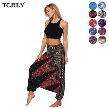 

TCJULY Summer 2020 Streetwear Women's Cross Pants High Waist Loose Casual Trousers Breathable Printed Jogger Pants With Pockets