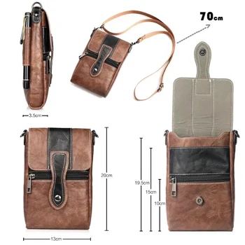 

HOOK Loop Holster Shoulder Waist Belt Phone Leather Case Bags For iPhone 6 6S 7 8 Plus,For Sony Xperia 1 10 Plus XZ4 XA3 L3