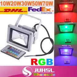 Обновления, RGB LED прожектор 10 Вт 20 Вт 30 Вт 50 Вт 70 Вт 100 Вт 120 Вт 150 Вт 200 вт, RGB LED прожектор лампы Водонепроницаемый IP65 привело Стрип лампы