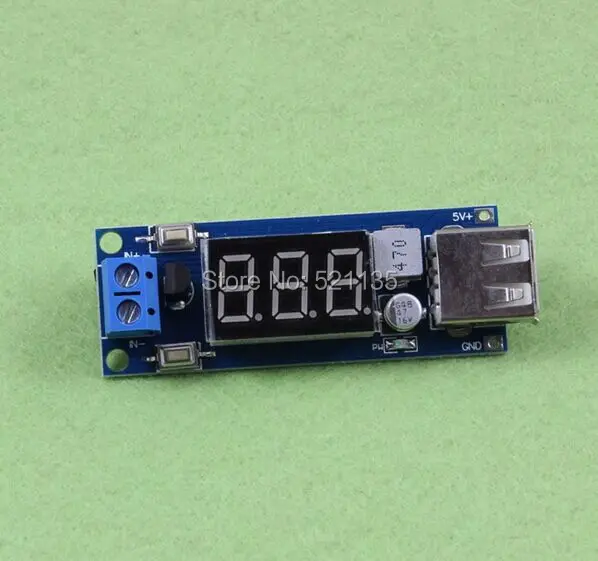 

Free shipping 5V 2A USB Charger DC-DC Step-down Buck Converter Module with Voltmeter 4.5~40V