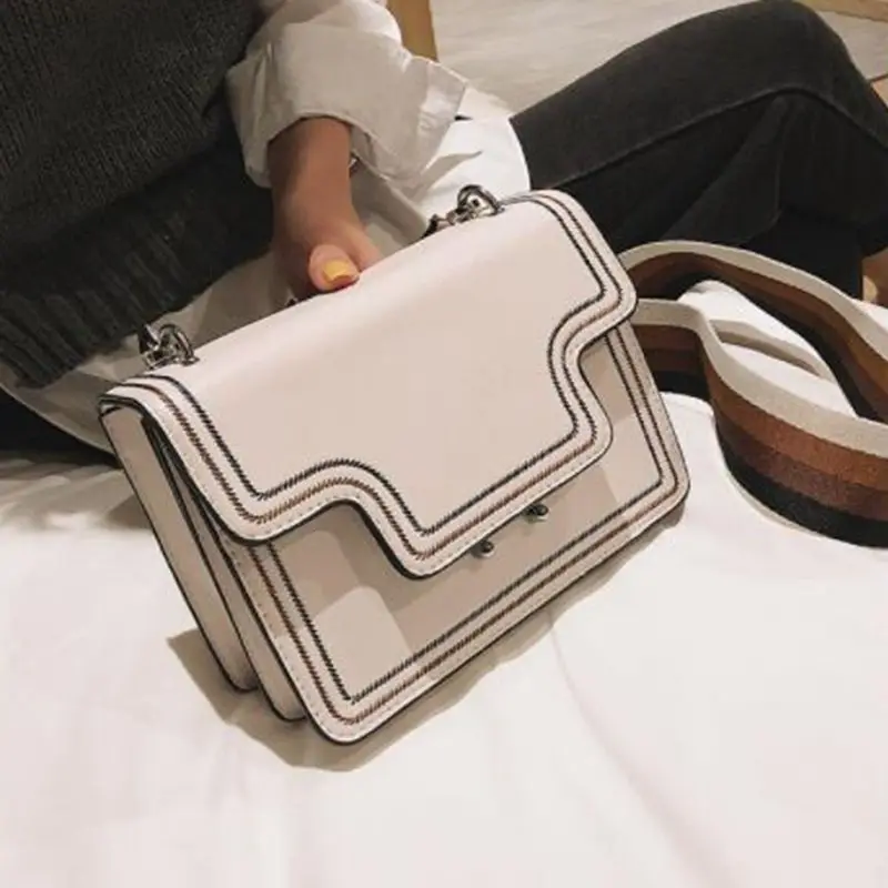 

Embroidered Designer Handbags For Women With Wide Shoulder Strap Ladies Small Flap Bag Ladies Shoulder messenger bag Handbag