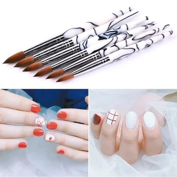 

1Pcs 8#10#12#14#16# Nail Art Acrylic Liquid Powder Carving Builder Brush Nail Mane Painting Pen