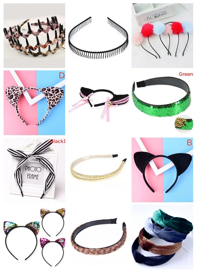 Sweet Girls Beautiful Hairband Headpieces Rabbit Ear/plush Ball/Leopard Dots/Sequins Hair Head Hoop Hair Accessories Tiara 1pc