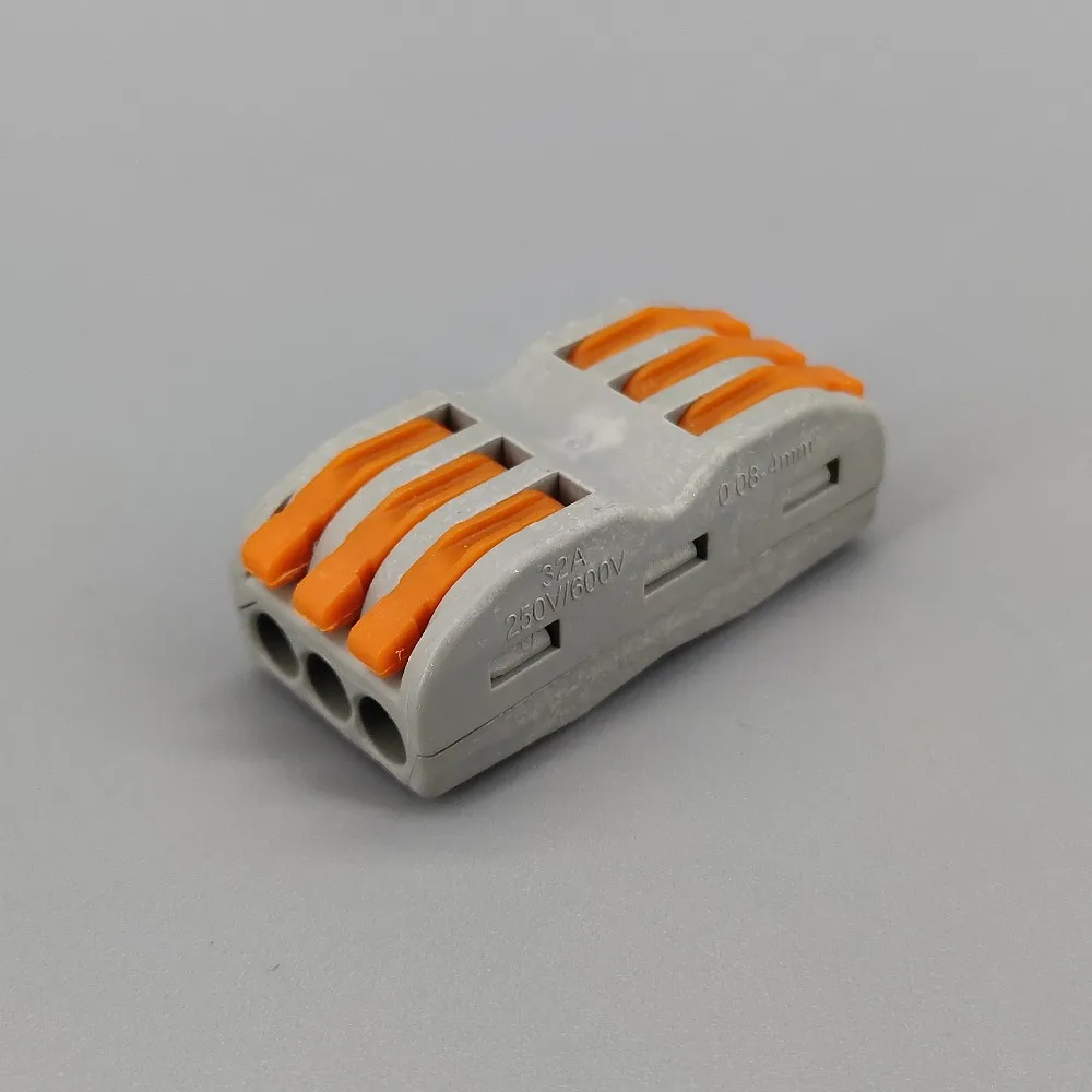 

10pcs 3 Pin Universal compact wire wiring connector conductor terminal block with lever Splitter 32A