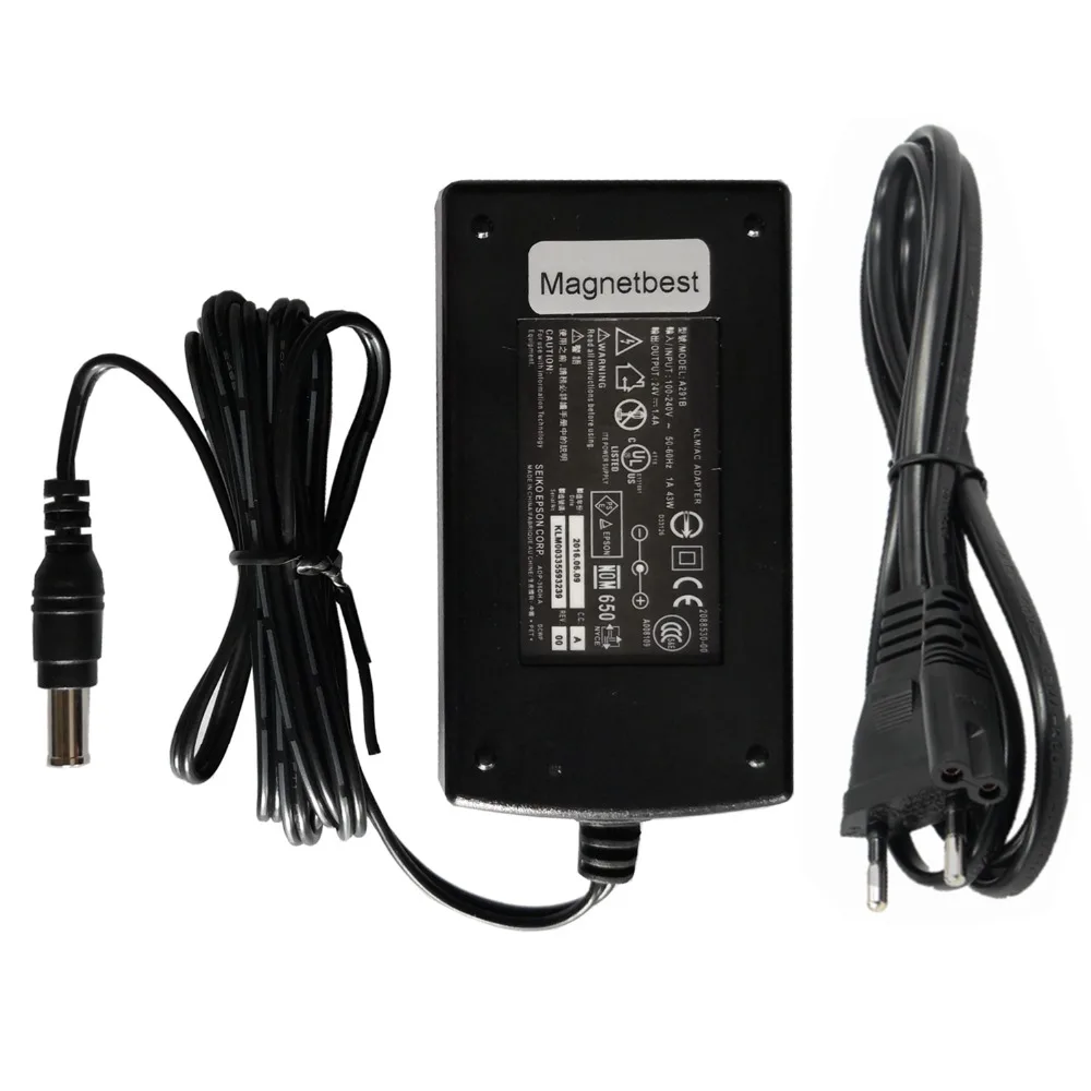 24V 1.4A AC DC адаптер Зарядное устройство для Epson сканер Питание 1.37A 2480 3490 4490 3598 WF 100 B581A