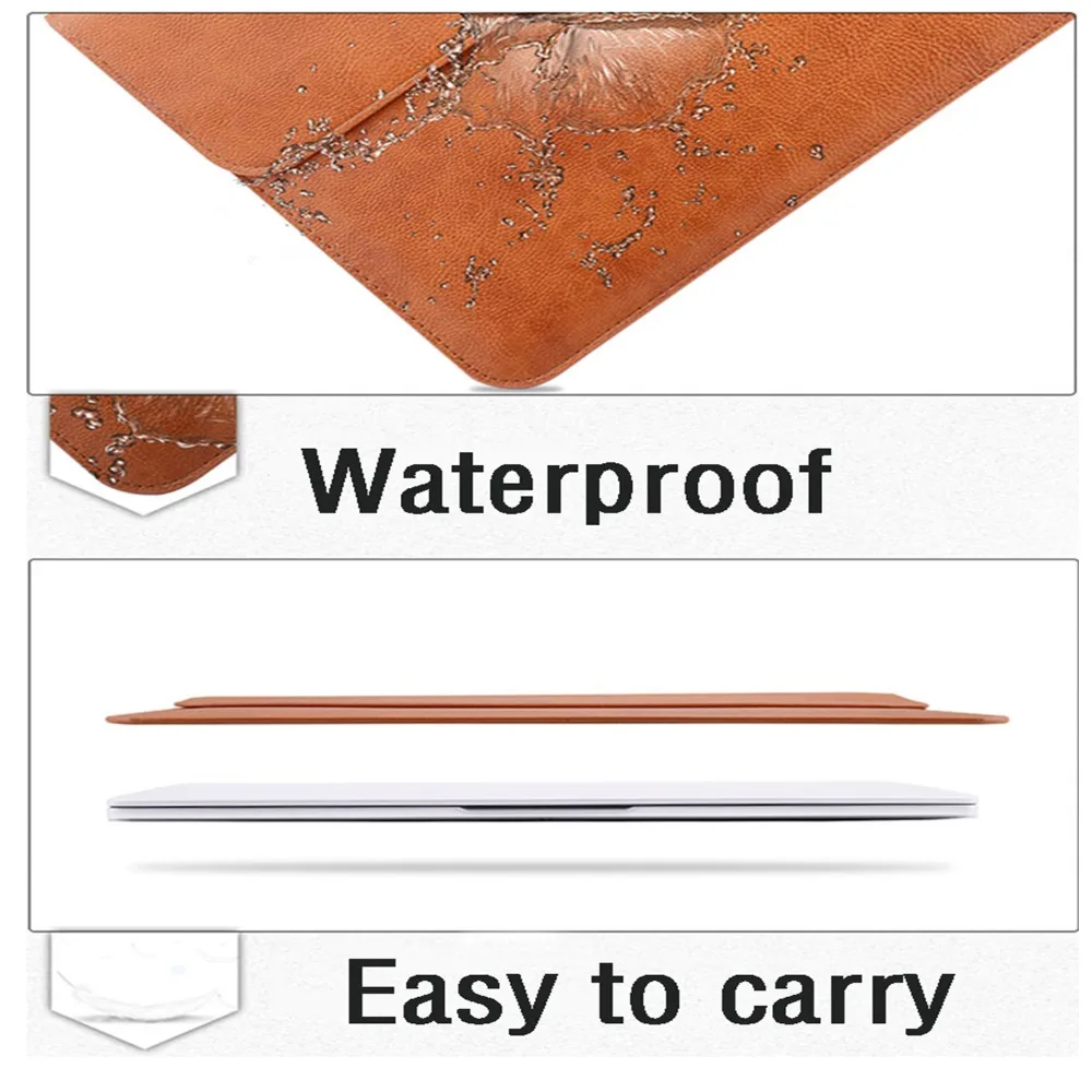 Чехол-сумка из искусственной кожи для Macbook Air Pro retina 11 12 13 15, чехол для ноутбука, Mac book 13 дюймов