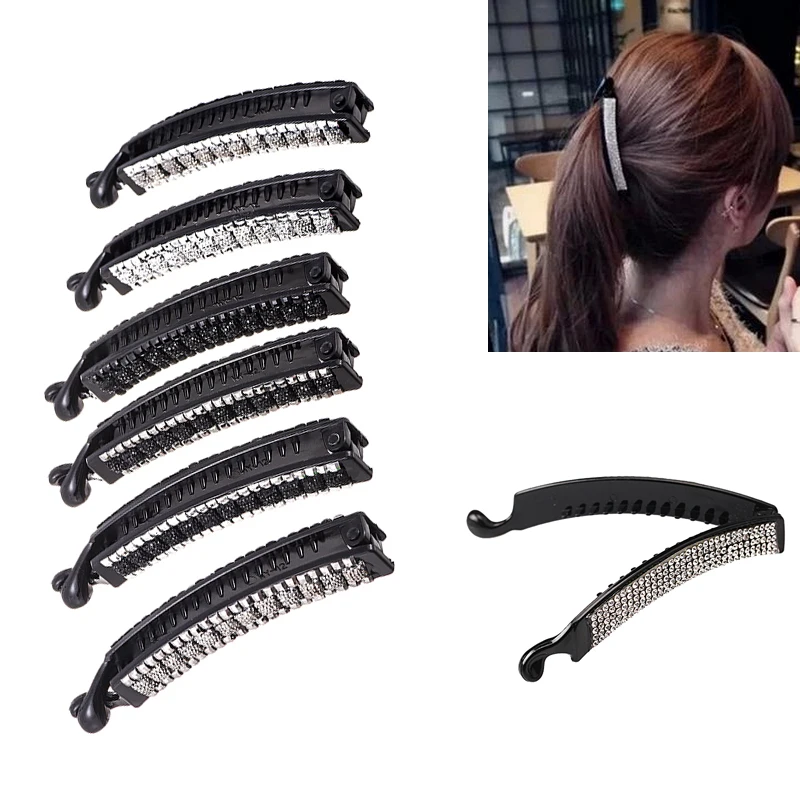 Pinces à Cheveux Avec Perles - Barrettes Banane Pour Queue De Cheval Ou Coiffure
