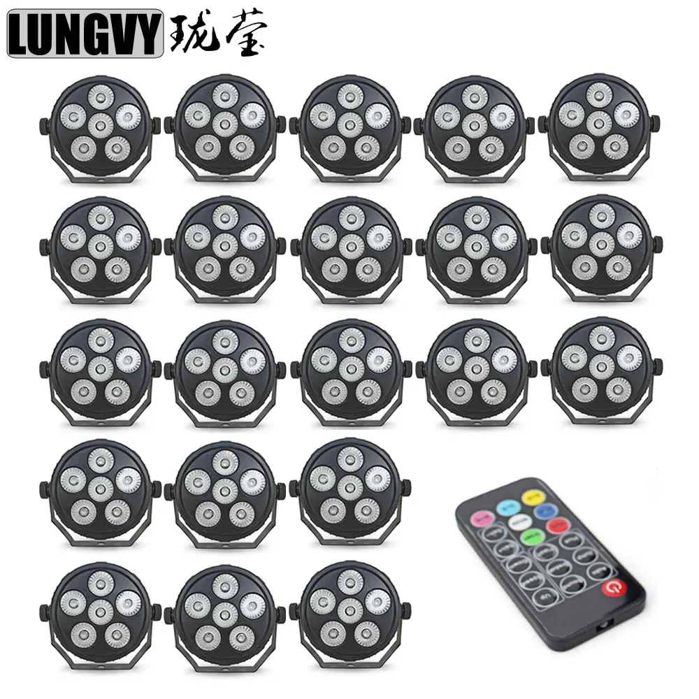 

Free Shipping 21pcs/Lot New Arrival EU/US Flat LED Par RGBW 6X6W Plastic Mini Led Flat Par Light For Discos Stage
