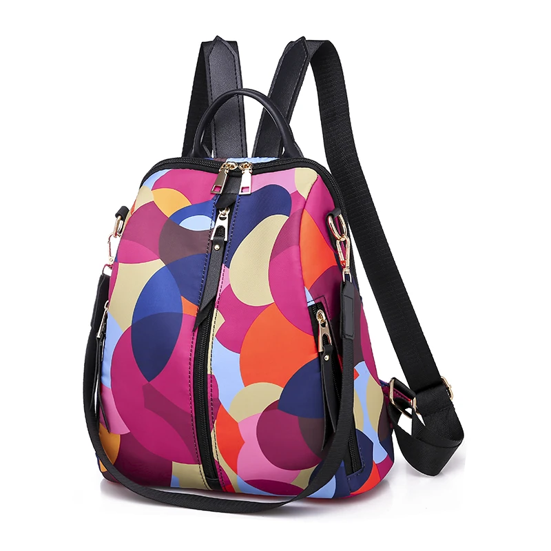 multicolor Многоцветный женский рюкзак Оксфорд Модный милый рюкзак для девочек тканевая женская сумка через плечо студенческий рюкзак женский повседневный рюкзак - Цвет: multicolor