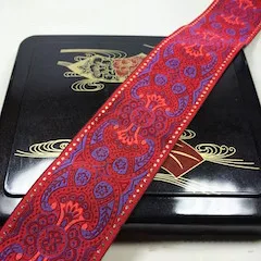 red as photo Восточный хмонг Мяо жаккардовая тесьма кружевная отделка 5 см платье воротник лента Этническая племенная непальская тайская индийская Бохо DIY аксессуары - Цвет: red as photo
