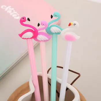 

Beautiful swan pink gel pen writing pens kawaii stationery plastic material office school supplies papelaria