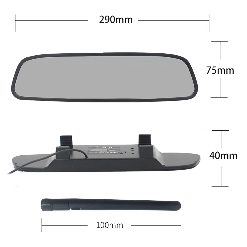ANLUD Car Rearview Mirror Monitor Auto Parking System Night Vision Backup Car Rear View wireless Camera Alarm Systems (7)