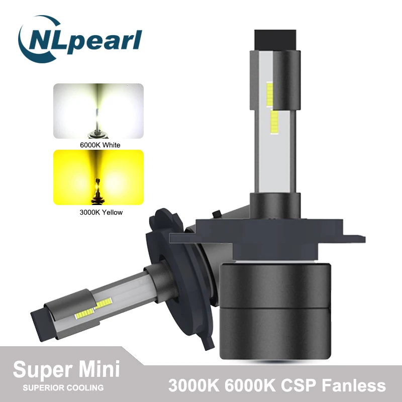 

NLpearl 2x Mini 6000K Led H4 Headlight Bulb H1 H7 Led Bulb Canbus H3 H4 Led H11 H8 3000K 8000LM 9012 9005 HB3 9006 HB4 Car Light