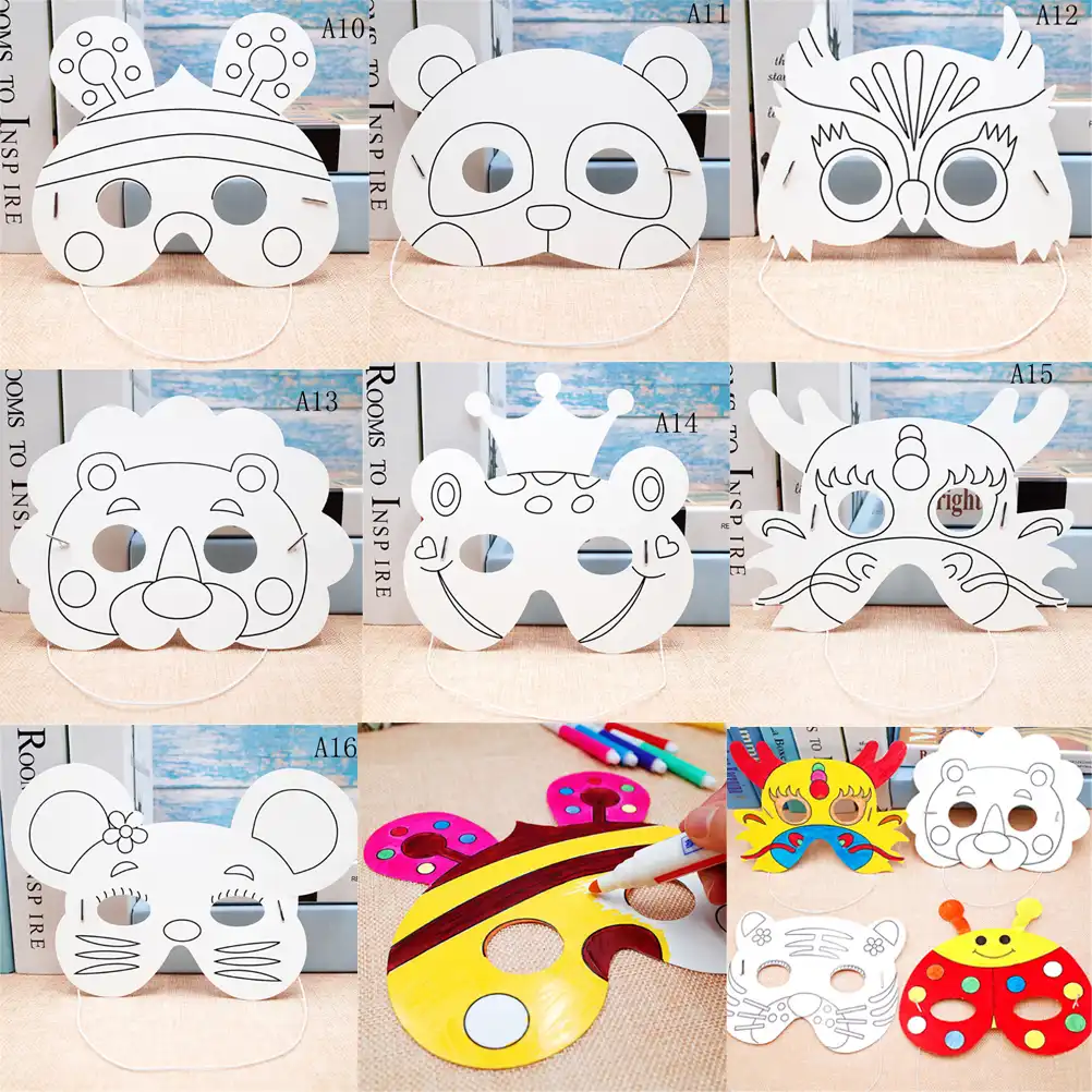 Cartoon Animal Painting Mask Kindergarten Preschool Graffiti Art