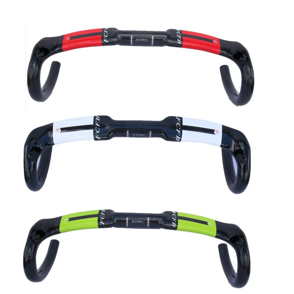 FCFB road handlebar white red green Torayca Carbon Handlebar Road Bicycle Handlebars bent bar internal routing 400/420/440mm | Спорт и