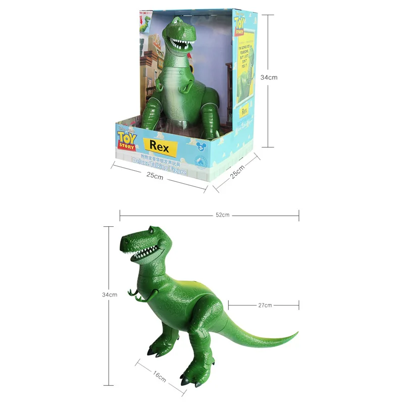 

Bigger 34cm with Sound Toy Story 3 Rex the Green Dinosaur PVC Figure Toy Collectible Model Toy with Joints Movable