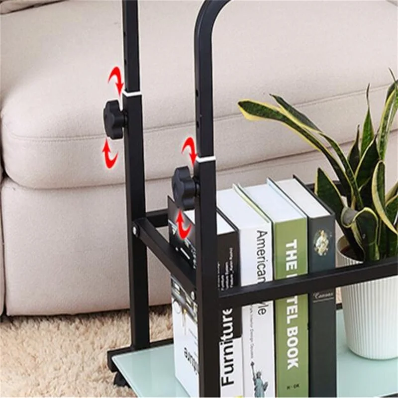 55*35CM Tempered Glass Laptop desk Removable Sofa Side Table Modern Lazy Bedside Table Living Room Coffee Table