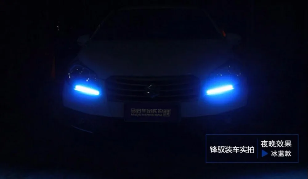 EOsuns led DRL Дневной ходовой светильник для suzuki alivio ciaz, с синим ночным светильник, наивысшего качества