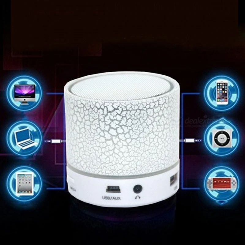Колонка светодиодный мини Беспроводной Bluetooth Динамик TF USB FM Портативный музыку
