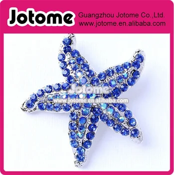 

Fashion Full blue Rhinestone Beach Starfish Brooch Pin for Wedding Party Bridal Jewelry