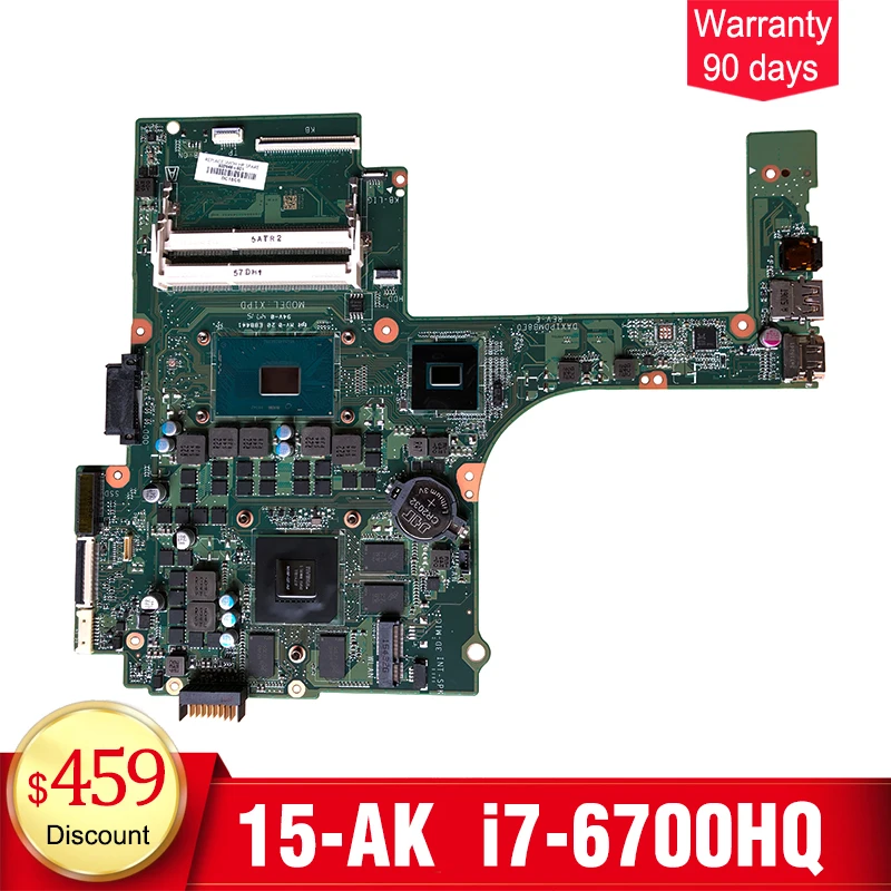 

YTAI for HP Pavilion 15-AK laptop motherboard SR2FQ i7-6700HQ DAX1PDMB8E0 832848-601 DDR3 mainboard fully tested