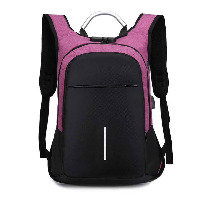 

Men Coded Lock Antitheft Backpack USB Charge Travel Laptop Notebook Shoulder Bag LT88