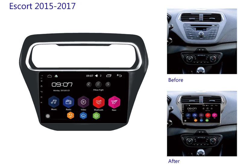 Excellent Double din car radio MP4 MP5 Touch Screen audio bluetooth car multimedia player android 8.1 for Ford Escort 2015-2017 0 Excellent Double din car radio MP4 MP5 Touch Screen audio bluetooth car multimedia player android 8.1 for Ford Escort 2015-2017 0