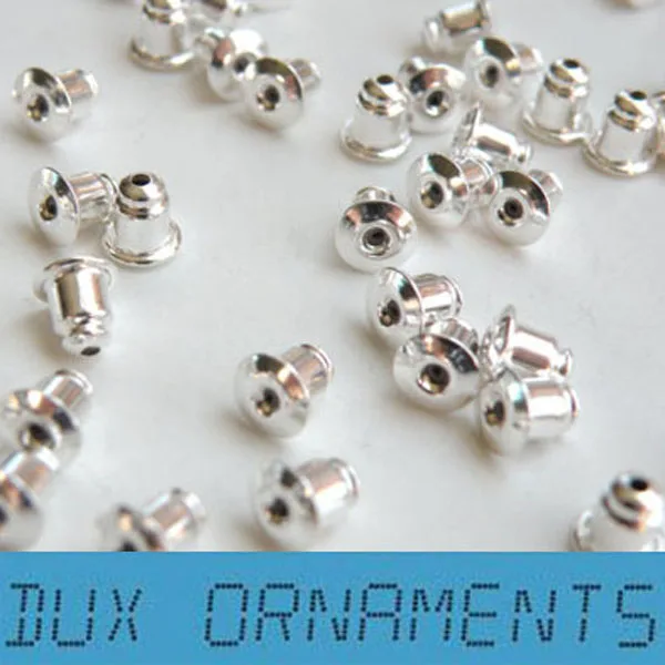 

Silver Tone Bullet Clutch Earring Backs Barrel Earnuts 18k gold silver plated iron post earring backs