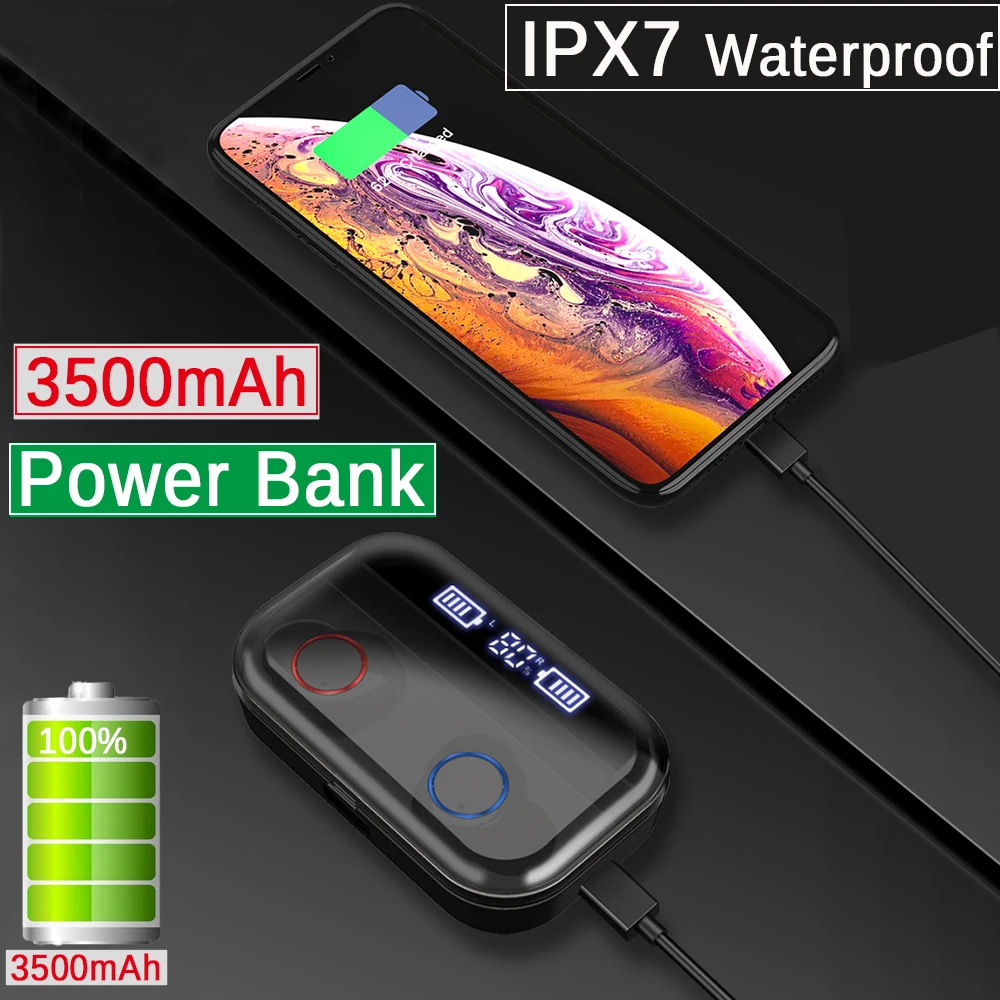 X11 беспроводные наушники Bluetooth 5,0 Led дисплей сенсорный Спорт стерео гарнитура power bank Новинка Mitvaz TWS черный белый