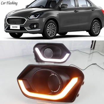 

Car flashing 1pair For Suzuki Dzire 2017 2018 Yellow Turn Signal Relay ABS Car DRL Lamp 12V LED Daytime Running Light Daylight