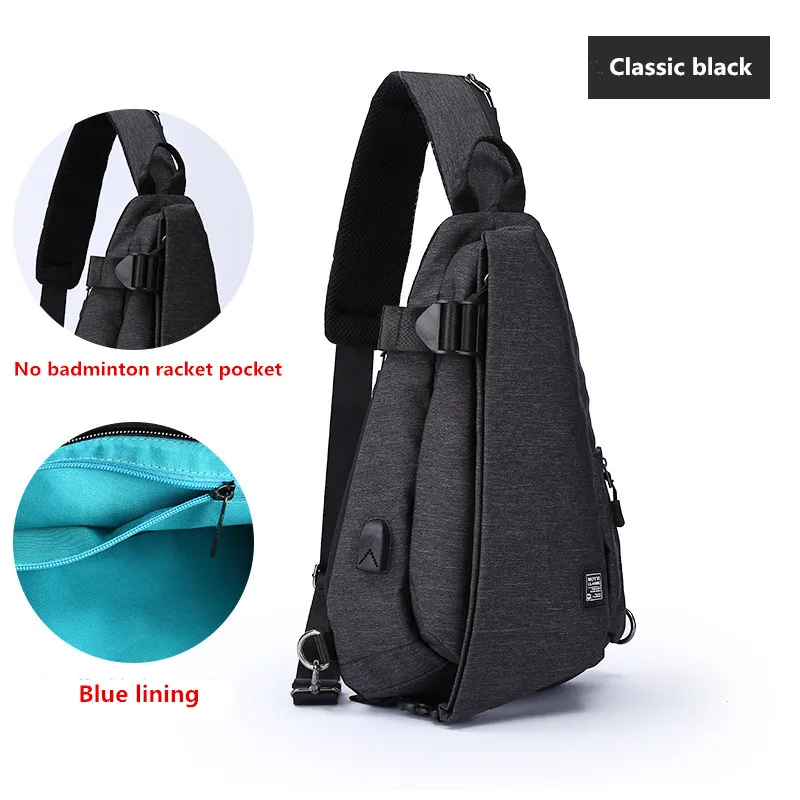  Bolso multifunción de moda para hombre bolso bandolera de carga USB bolso de viaje corto bolsa de h