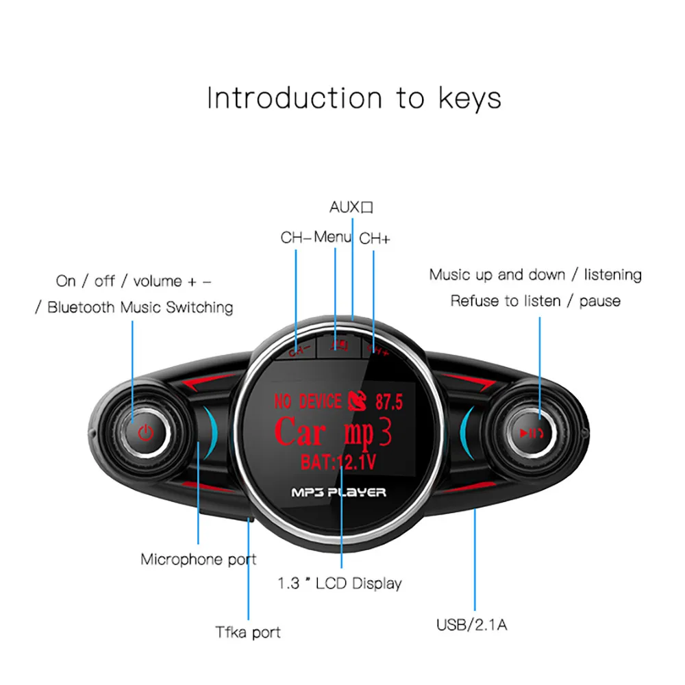 Авто многофункциональный автомобильный набор, Handsfree, Беспроводной Bluetooth FM передатчик ЖК-дисплей MP3 плеер USB Зарядное устройство винтажный радиоприёмник SD карты H128