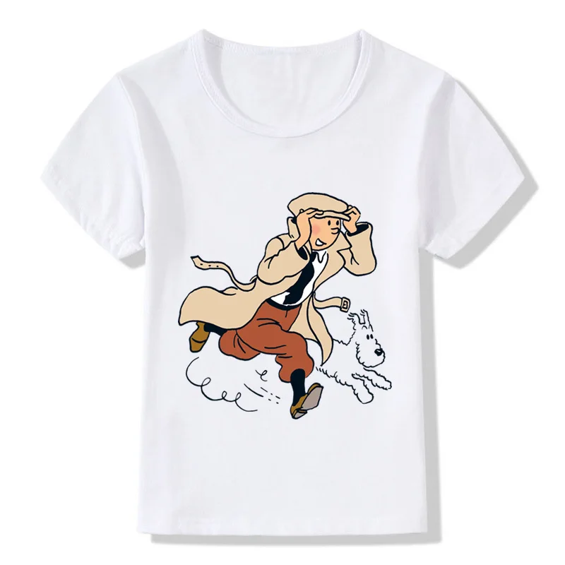 

TinTin Adventure Classic Animation Children Funny T-shirt Baby Boys Girls Summer Tops T shirt Kids Casual Clothes,HKP5500