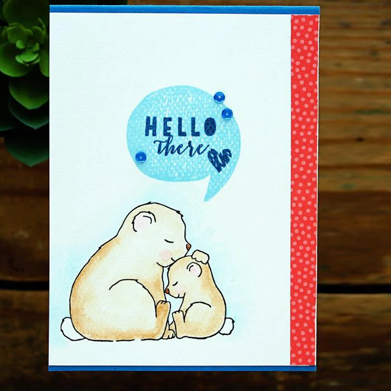 

Big Hugs Love Animals Transparent Clear Silicone Stamp/Seal for DIY Scrapbooking/Photo Album Decorative Card Making Stamps 6x8in
