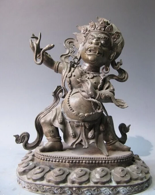 wholesale factory 13 Tibet Buddhism Temple Pure Copper Bronze Snake God