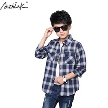 ActhInK/ новые повседневные рубашки в клетку для мальчиков-подростков рубашка с отложным воротником на весну-осень хлопковая рубашка с длинными рукавами для больших мальчиков TC002
