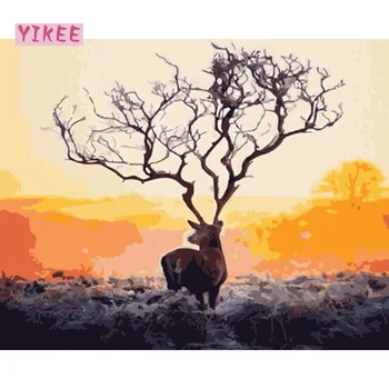 

paint by number canvas painting kit,Bighorn deer,painting by numbers for home decoration